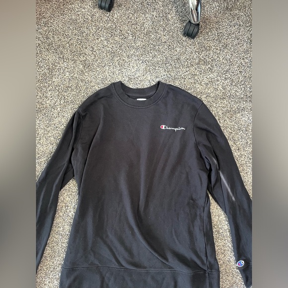 Men's Champion Crewneck Black Size Large - Picture 2 of 5